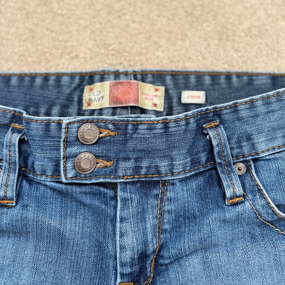 Vintage Y2K Old Navy Jean Shorts Double-Button Ultra Low Rise Denim Shorts - Picture 4 of 5